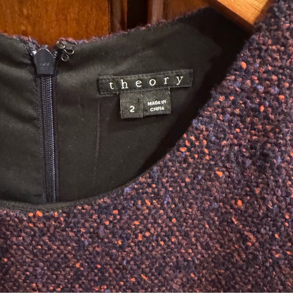 Theory Franita Varro Geranium Multi Color Tweed Dress Sz 2 - Picture 4 of 13